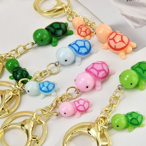 Turtle Keychain Pendant Cute Resin Double Sea Tortoise Bag Charm For Kids Students Gift Accessories Novelty Colorful