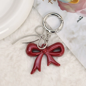 Acrylic Bowknot Keychain Resin Double Bow Bag Charm Pendant For Women Girls Phone Accessories Cute Fashion
