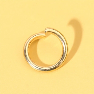 Minimalist gold-plated metal open ring accessory with a polished finish for DIY jewelry