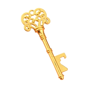 Ouvre-bouteille clé vintage dorée avec motifs floraux pour cadeaux de mariage créatifs