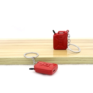 Creative red 20L fuel can keychain made of durable metal for bag charm and keys
