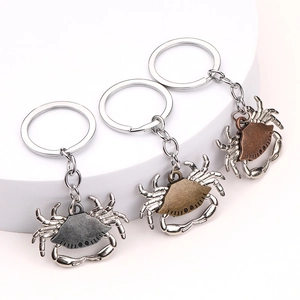 Crab Keychain Zinc Alloy Vintage Animal Shape Creative Metal Key Holder Bag Charm Personalized Gift