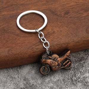 Vintage bronze motorcycle metal keychain with heavy duty zinc alloy bike pendant