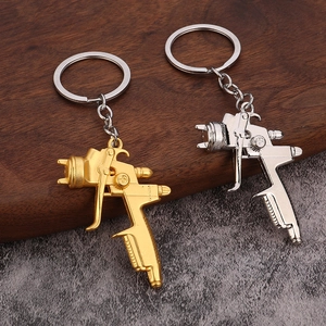 Mini Spray Gun Keychain Metal Zinc Alloy Simulation Paint Gun Tool Pendant Creative Industrial Model Bag Charm For Men
