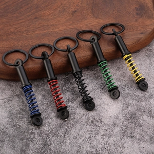Creative Zinc Alloy Car Shock Absorber Shape Keychain Mechanical Simulation Damper Key Ring Pendant For Automotive Enthusiasts