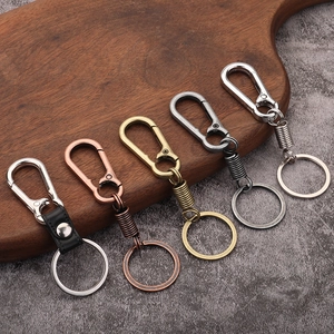 Retro Metal Keychain Zinc Alloy Spring Carabiner Hook Industrial Style Car Key Ring Holder For Men Women Waist Hanging