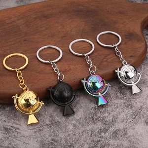 Creative Zinc Alloy Mini Globe Keychain For Women Men Spinning World Map Earth Pendant Metal Key Ring Travel Jewelry Gift