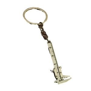 Mini vintage brass vernier caliper keychain portable functional tool in zinc alloy