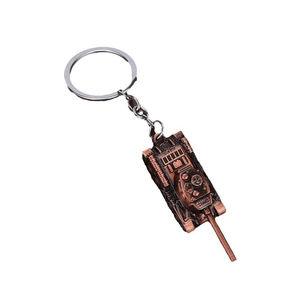 Creative solid metal tank keychain in antique copper finish for men car accessories