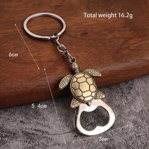Antique bronze turtle metal relief bottle opener keychain for travel souvenir gift