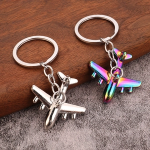 Creative 3D Simulation Airplane Model Keychain Metal Zinc Alloy Aircraft Pendant Key Ring For Travel Souvenir Gift Unisex