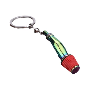 Auto-Luftfilter Schlüsselanhänger mit Regenbogen-Finish und rotem Tuning-Design
