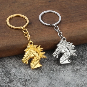 3D Horse Head Keychain Zinc Alloy Relief Animal Pendant Bag Ornament Modern Simple Accessory Gift For Men Women