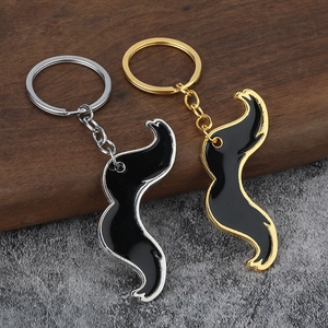 Mustache Keychain Metal Zinc Alloy Enamel Beard Pendant Creative Car Key Ring Accessory For Men Couples Stylish Gift
