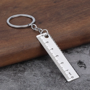 Mini règle porte-clés de 6cm en acier inoxydable avec échelle laser précise