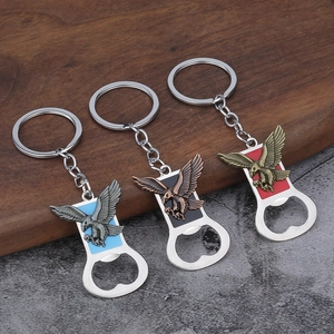 Eagle pattern bottle opener keychain in zinc alloy, vintage eagle relief design