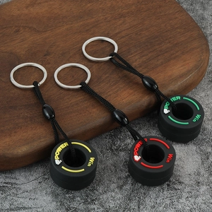 Tire Wheel Keychain Rubber PVC Zinc Alloy Car Key Pendant Sporty Bag Charm For Men Women