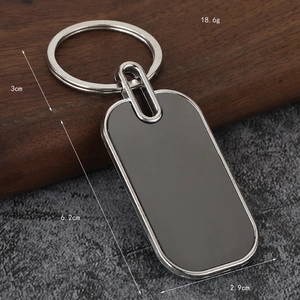 Sublimation metal bottle opener keychain with blank rectangular printable plate