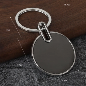 Sublimation metal bottle opener keychain with circular DIY printable blank surface