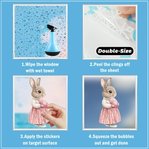 Guía de cuatro pasos para instalar pegatinas de Pascua de conejo y copos en ventanas
