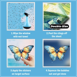 Detailed step-by-step guide for installing double-sided butterfly window clings decoration