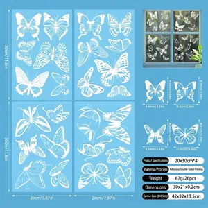 Set of 26 double-sided butterfly window clings, 20x30cm adhesive stickers for spring decor