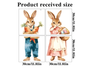Detail view of Easter bunny wall stickers showing layout and 30cm size specifications