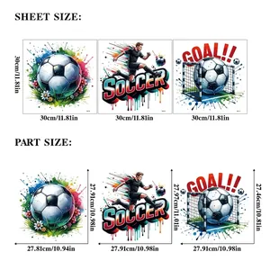 Size chart for 30x30cm watercolor soccer static window stickers for world cup decoration
