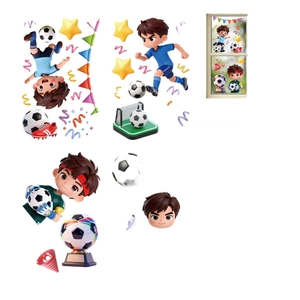 Cartoon World Cup 2026 soccer boy electrostatic window stickers for home decor