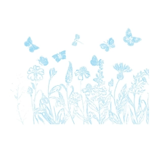 White minimalist butterfly and wildflower static window stickers for glass decoration