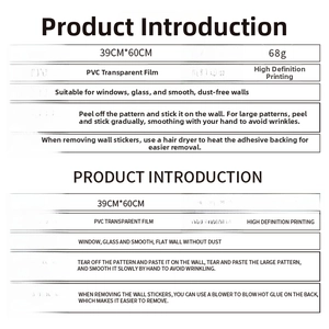 Detailed technical specifications and dimensions for waterproof PVC blood hand stickers