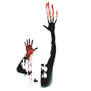 Halloween bloody handprint and silhouette wall stickers for scary room decoration