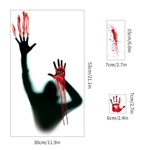 Spécification détaillée des dimensions des stickers d'Halloween ombre sanglante