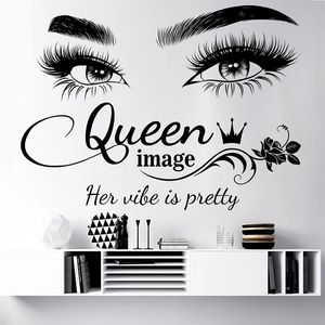 Black Queen wall sticker with crown and rose for modern living room bedroom decor