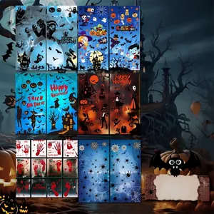 Halloween static window decals set with pumpkins, ghosts, cobwebs and spooky designs