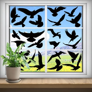 Autocollants anti-collision colibris noirs pour vitres et protection des oiseaux