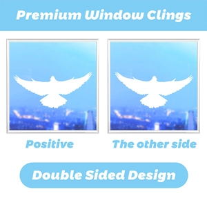 Double-sided white hummingbird window clings with static design for glass protection