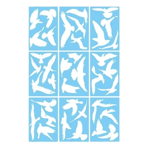Hummingbird anti-collision window clings set of 9 white static bird decals for glass
