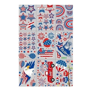 Independence Day window clings set featuring Statue of Liberty and USA eagle patterns