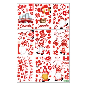 Détails de 9 feuilles de stickers Canada Day avec motifs de feuilles d'érable