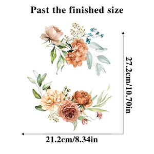 Specifiche dimensionali per adesivi murali floreali impermeabili con fiori ad acquerello