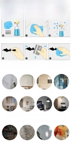 Detailed infographic showing 6-step installation guide for Halloween glass window stickers