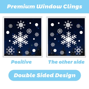 Doppelseitige weiße Schneeflocken-Fensterbilder für die weihnachtliche Glasdekoration