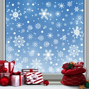 Weiße Schneeflocken-Fensterbilder für Weihnachtsdeko und festliche Glasdekoration