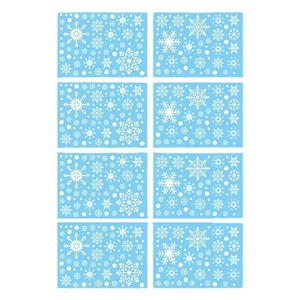 Lot de 8 autocollants de flocons de neige blancs pour décoration de vitres