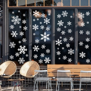 Christmas Snowflake Window Clings PVC Static Stickers Double Sided For Glass Door Shop Home Winter Holiday Decoration