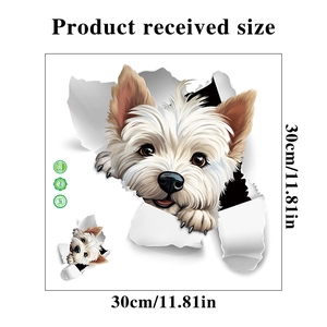 3D Yorkshire Terrier dog wall sticker with 30x30cm size and PVC material specifications