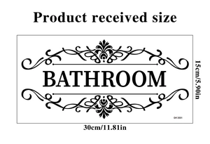 Detailed view of PVC Bathroom wall sticker with vintage scroll design and 30x15cm size markers