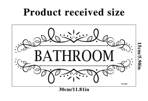 Detail showing 30x15cm size specifications for the self-adhesive bathroom wall decal
