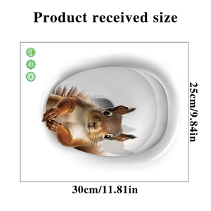 3D cartoon squirrel wall sticker dimensions showing 30x25cm size specifications